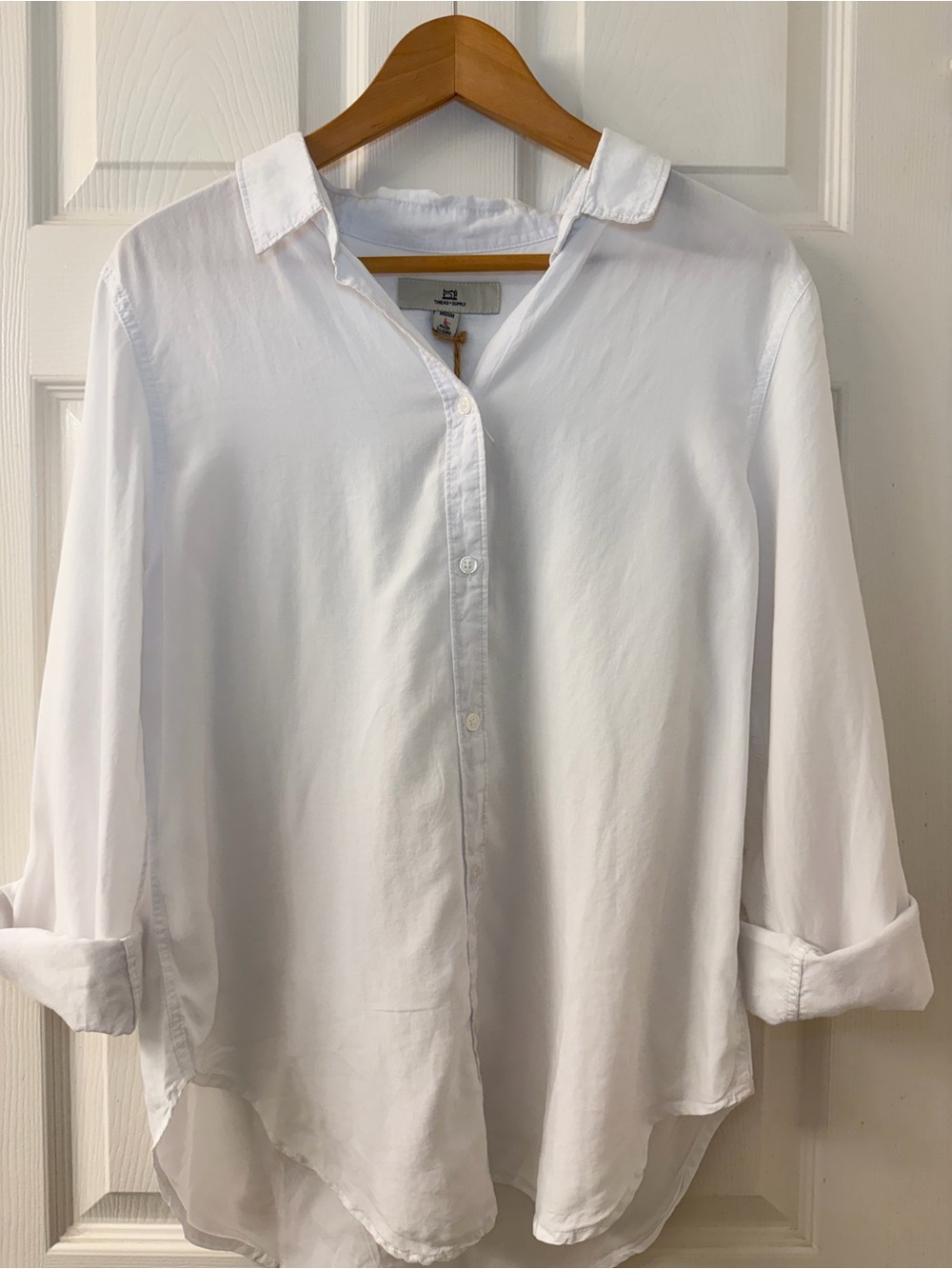 Thread & Supply White Long Sleeve Button-Front Shirt